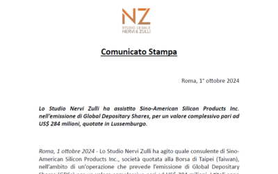 Comunicato Stampa – Assistenza a SAS nell’emissione di GDS (valore 284 m$)