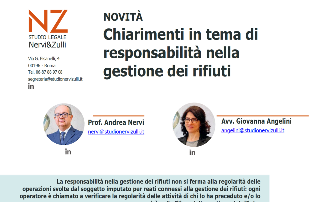 Responsabilità Gestione Rifiuti