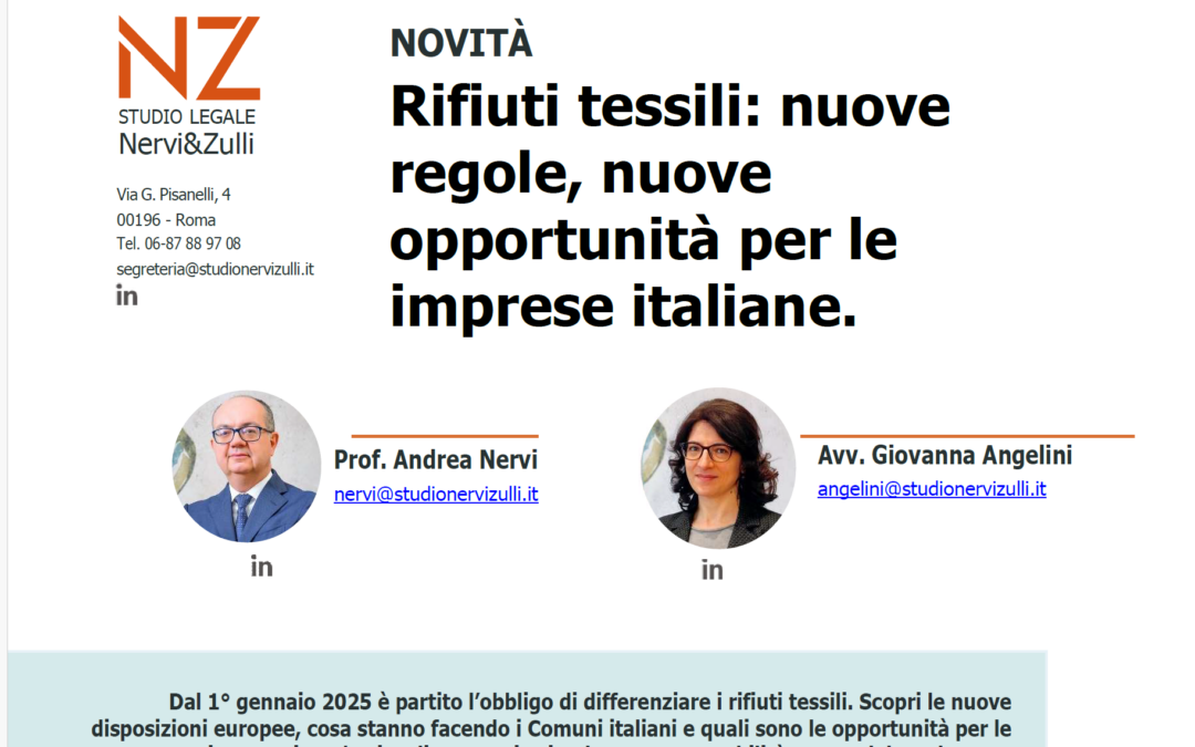 Rifiuti tessili: nuove regole, nuove opportunità per le imprese italiane